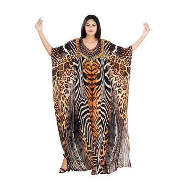 Chiffon Leopard Print Kaftan