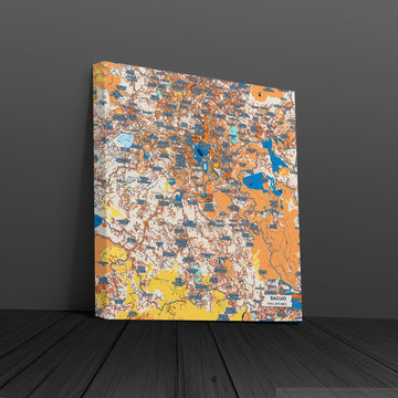 Baguio Philippines Colorful City Map Canvas Print