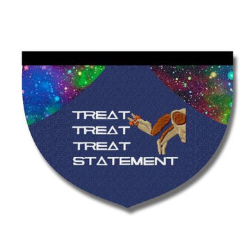 TREAT TREAT TREAT STATEMENT - Project Hail Mary inspired reversible embroidered pet bandana