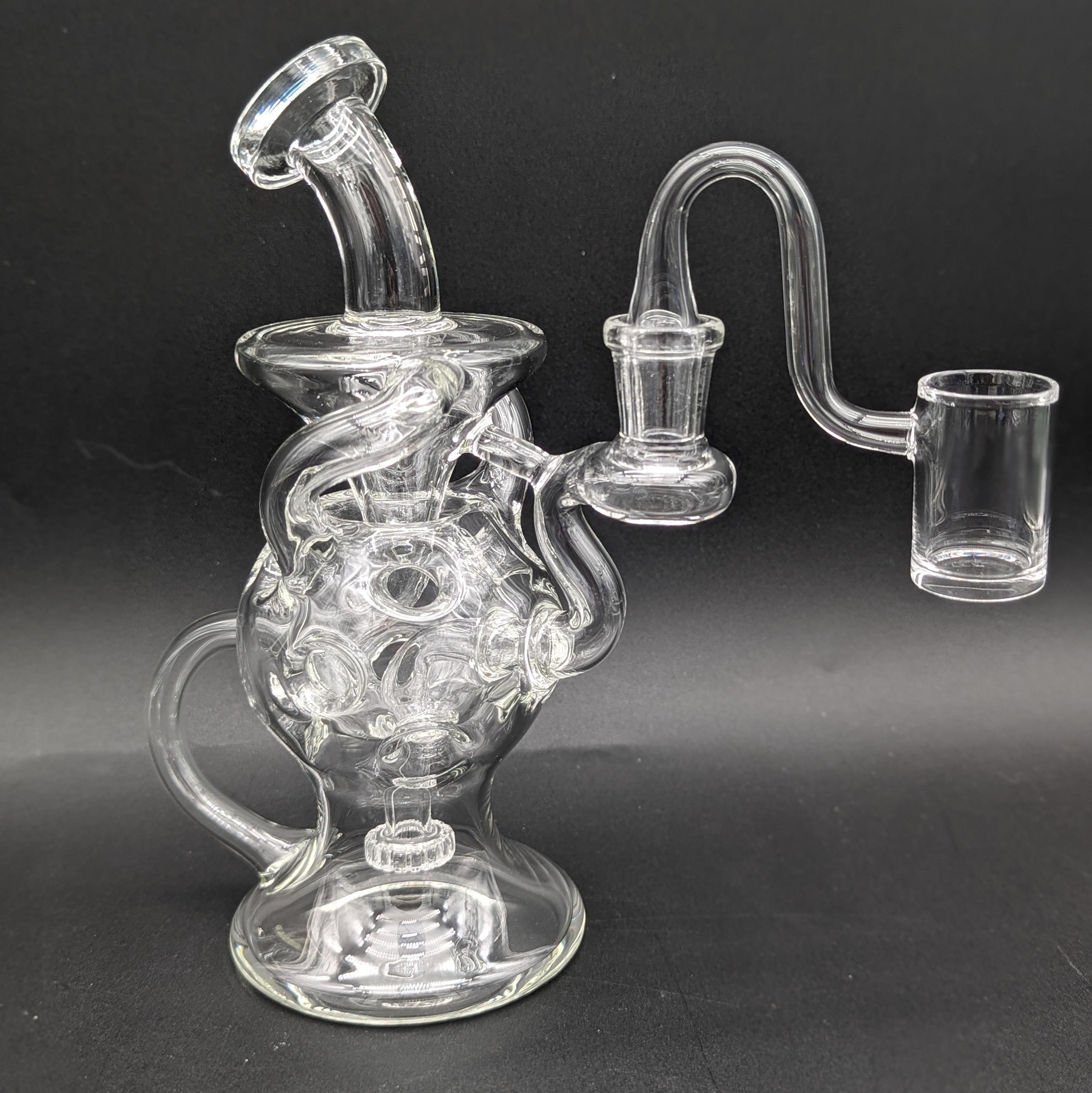 Pulsar Super Ball Style 3-Arm Recycler Glass Dab Rig | 7.75"