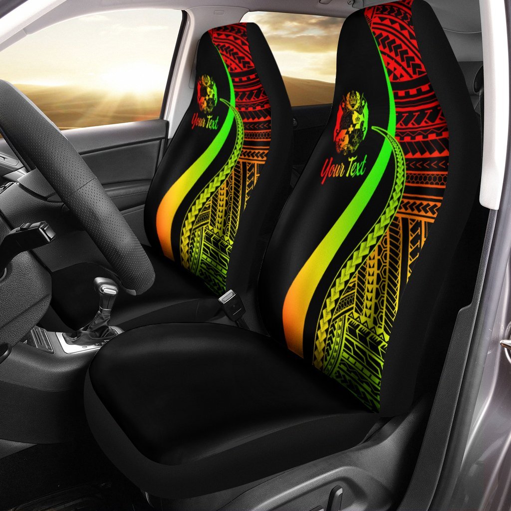 Tonga Custom Personalised Car Seat Covers - Reggae Polynesian Tentacle Tribal Pattern - Vibe Hoodie Shop