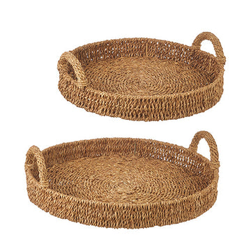 22" Seagrass Handled Trays