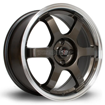 Rota Grid Alloy Wheel 17x7.5 ET45 4x100 Gunmetal Polished Lip 67.1mm CB
