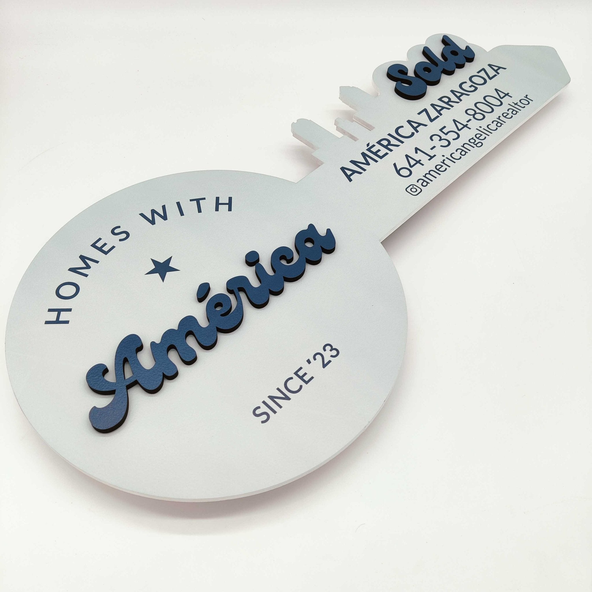 Round Shaped «3D Sold & Logo»‎‎ Realtor Sign - Real Estate Store