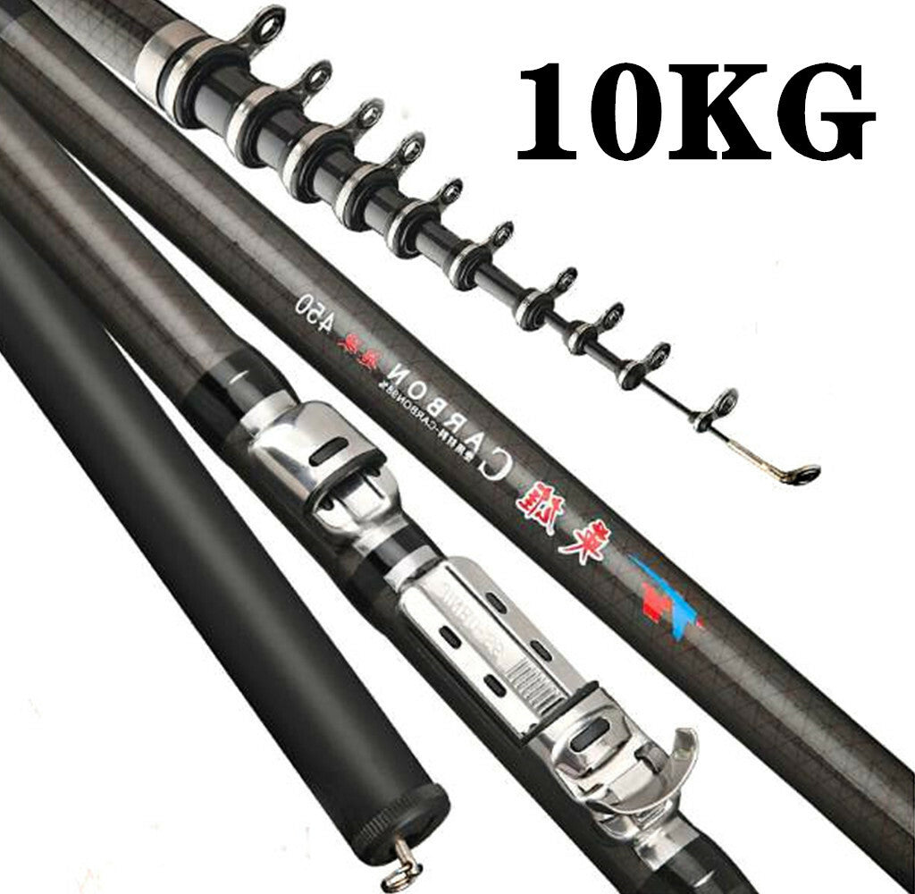 High Carbon Fiber Fishing Rods 2.7M-6.3M Rock Telescopic Rod Sea Spinning  Poles