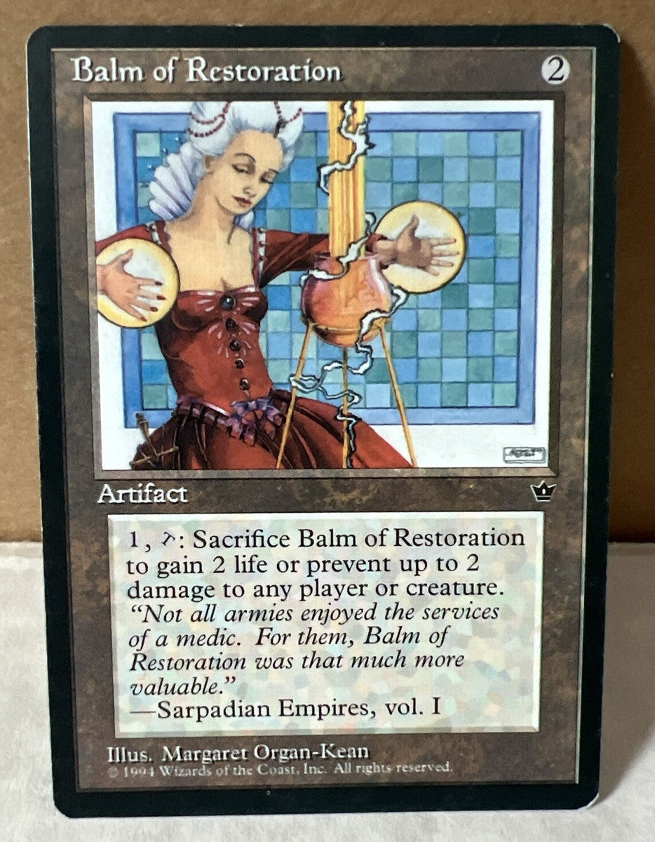 Magic MTG BALM OF RESTORATION (Fallen Empires) Unplayed Very Good Condition￼