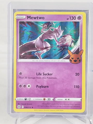 Mewtwo Psychic Foil Rare 56/172 Trick or Trade Pokemon 2022 Card