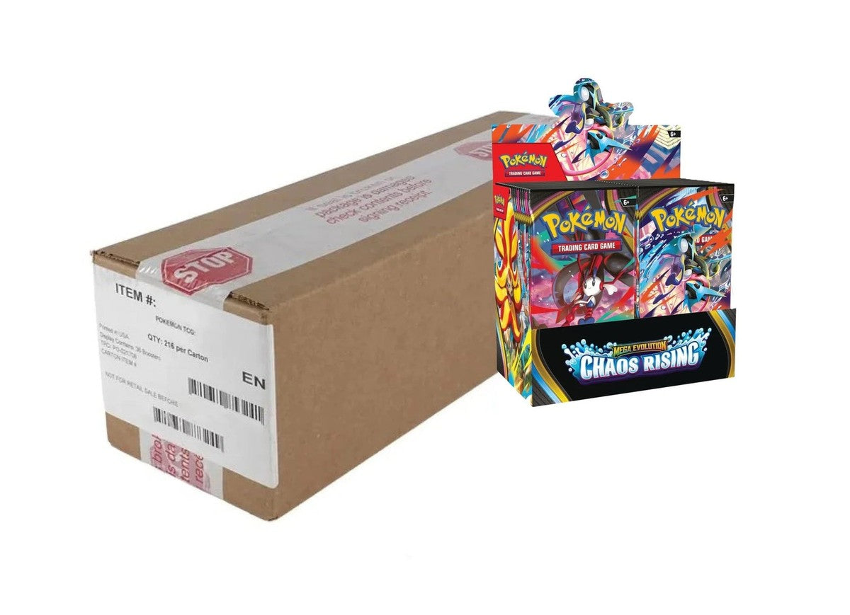 SEALED CASE! 6x Booster Box Chaos Rising ME04 Pokemon TCG