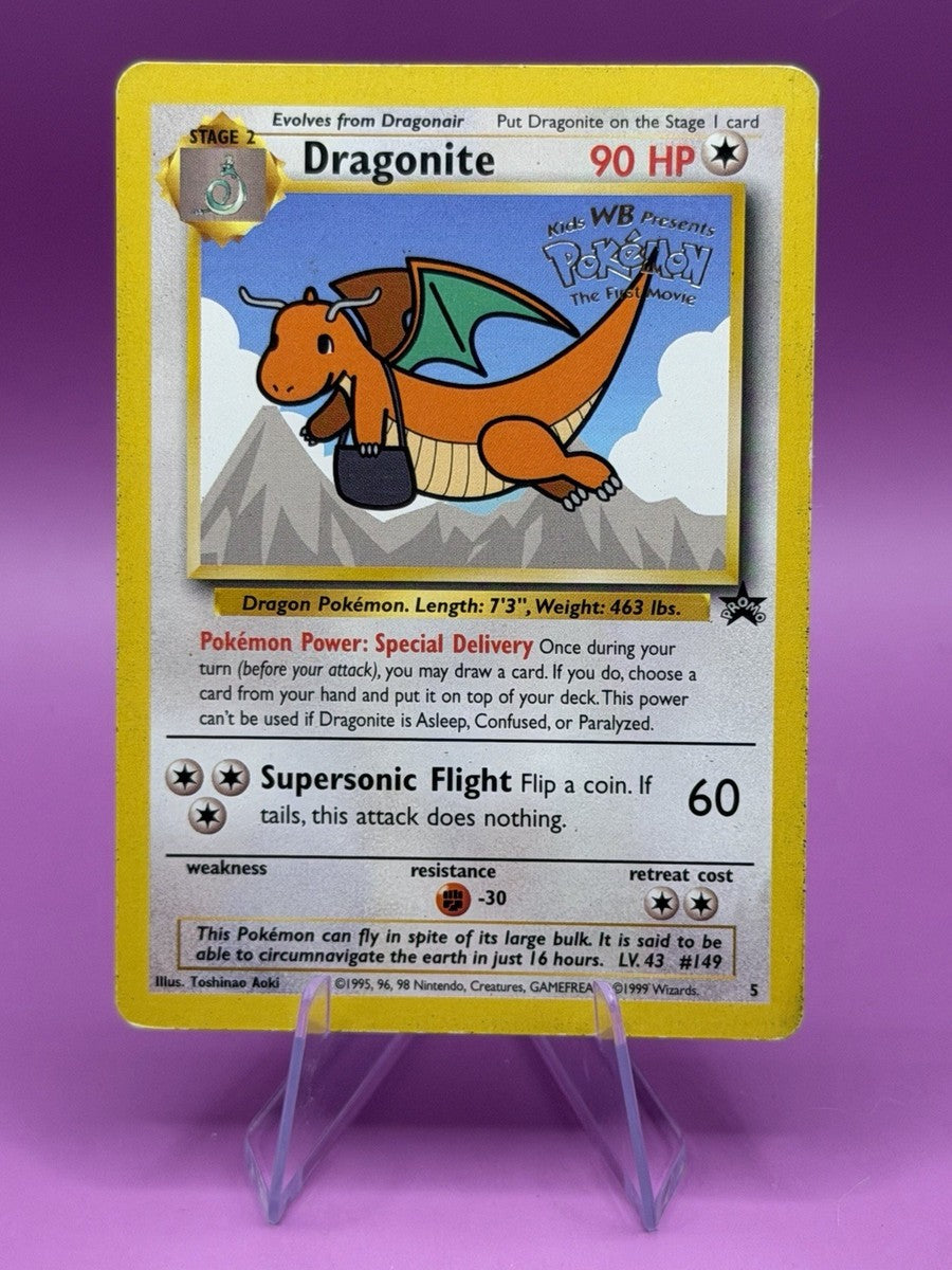 Pokemon Promo Dragonite 5 WB Kids Presents The First Movie Black Star