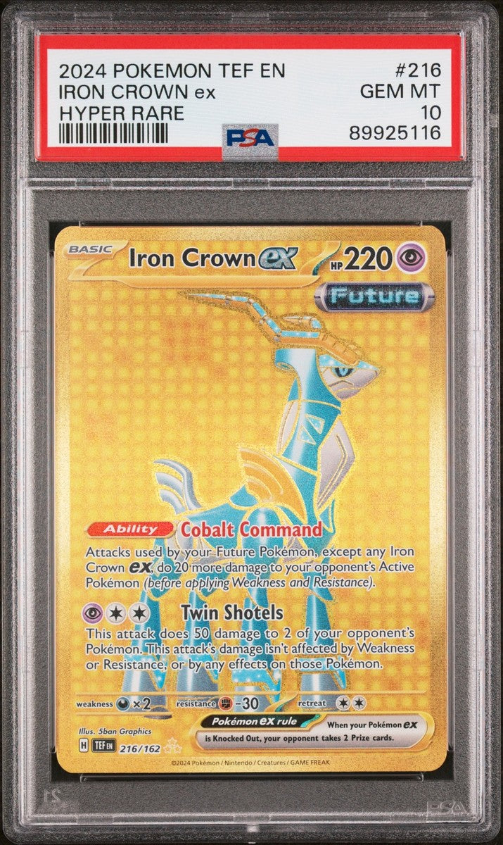 PSA 10 Iron Crown Ex Hyper Rare Gold #216 2024 Pokemon Tef 89925116