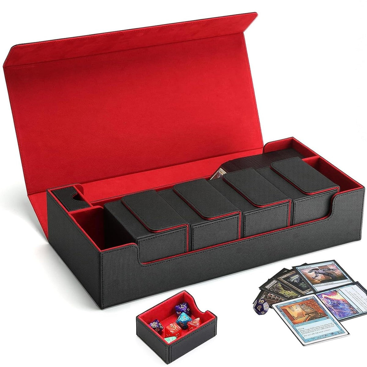 MTG Card Storage Box TCG Deck Case Holds Fits 5 Decks Card Box Or 800+ Sleeve