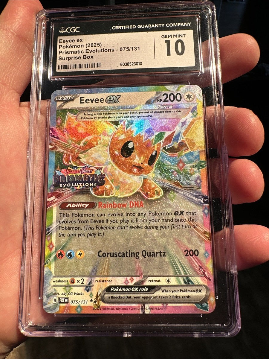 Eevee ex - (Prismatic Evolutions Stamp) 075/131 - CGC 10 Pokemon Tcg