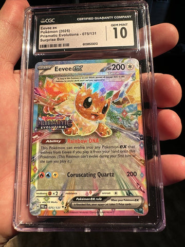 Eevee ex - (Prismatic Evolutions Stamp) 075/131 - CGC 10 Pokemon Tcg