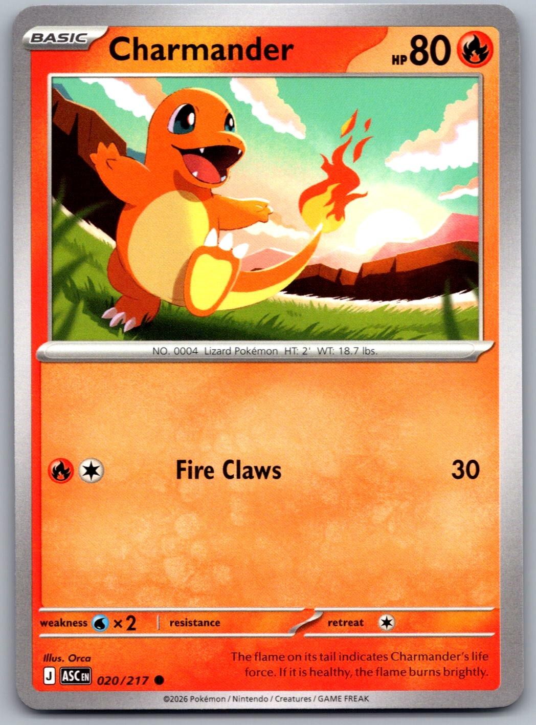 Charmander 2026 Mega Evolution: Ascended Heroes #20/217 Base Price Guide