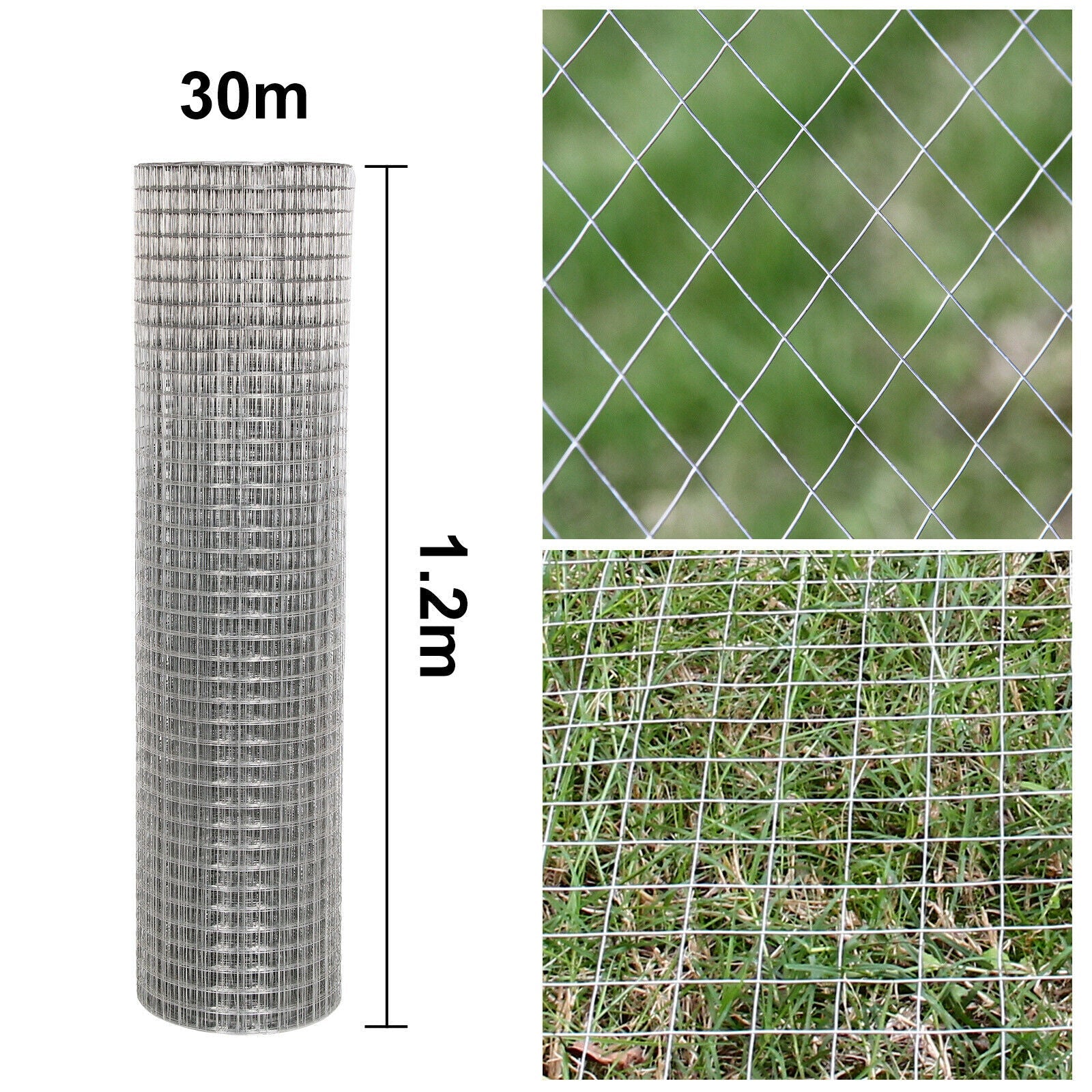 1"x1" Welded Wire Mesh Aviary Fencing Fence Chicken Rabbit Garden Galvanised 30M