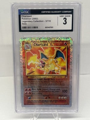 2002 Pokemon Legendary Collection Charizard 3/110 Reverse Holo CGC 3