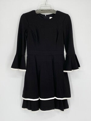 Eliza J Dresses | Eliza J Bell Sleeve Fit & Flare Dress | Color: Black/White | Size: 4p