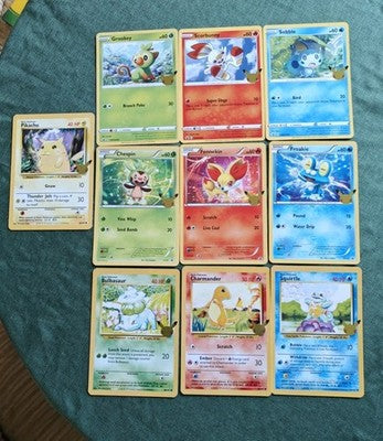 Pokemon 25th Anniversary Jumbo Cards Complete Full Set First Partner  Packs!!!