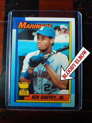 1990 Ken Griffey Jr Topps #336 Rookie BLOODY ELBOW ERROR LOOK!