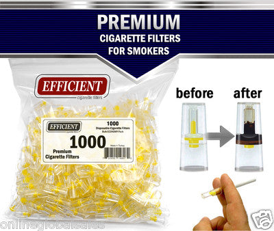 EFFICIENT Bulk Cigarette Filter Tips Block, Filter Out Tar & Nic (1000  Filters)