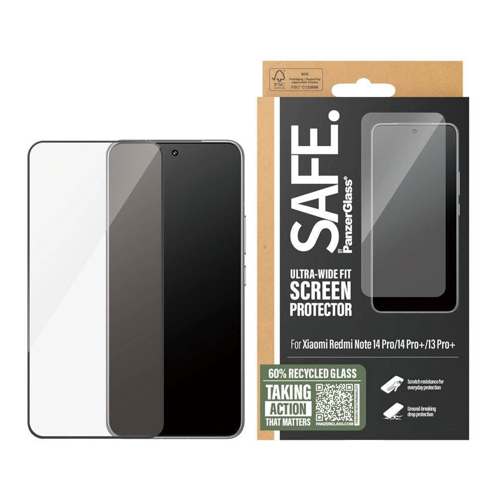 SAFE by PanzerGlass Xiaomi Redmi Note 14 Pro (5G) Ultra-Wide Fit Screen Protector Glass - Transparent