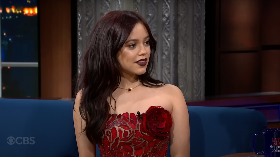 Jenna Ortega Wears Oscar de la Renta Mosaic Glass Dress