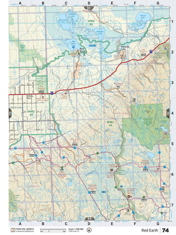 SKSK74 Wall Map - Red Earth - Backroad Maps
