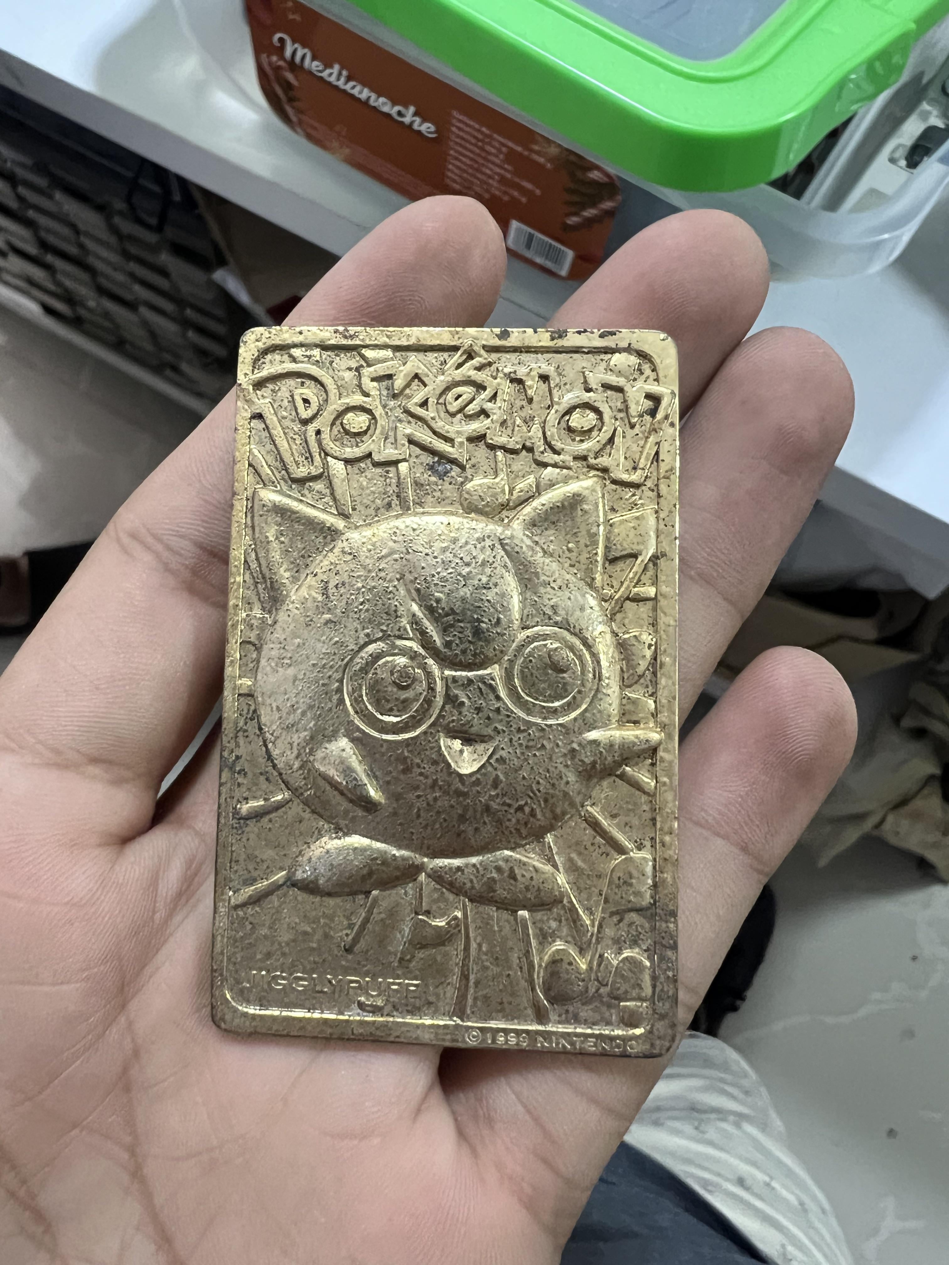 gold metal pokemon card Solid from 1999 : r/toys Solid gold Mewtwo Pokemon card. –