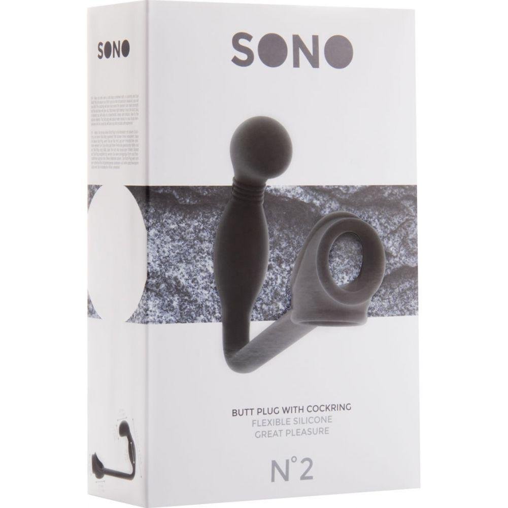SONO NO.2 BUTT PLUG WITH COCKRING BLACK - Temptations