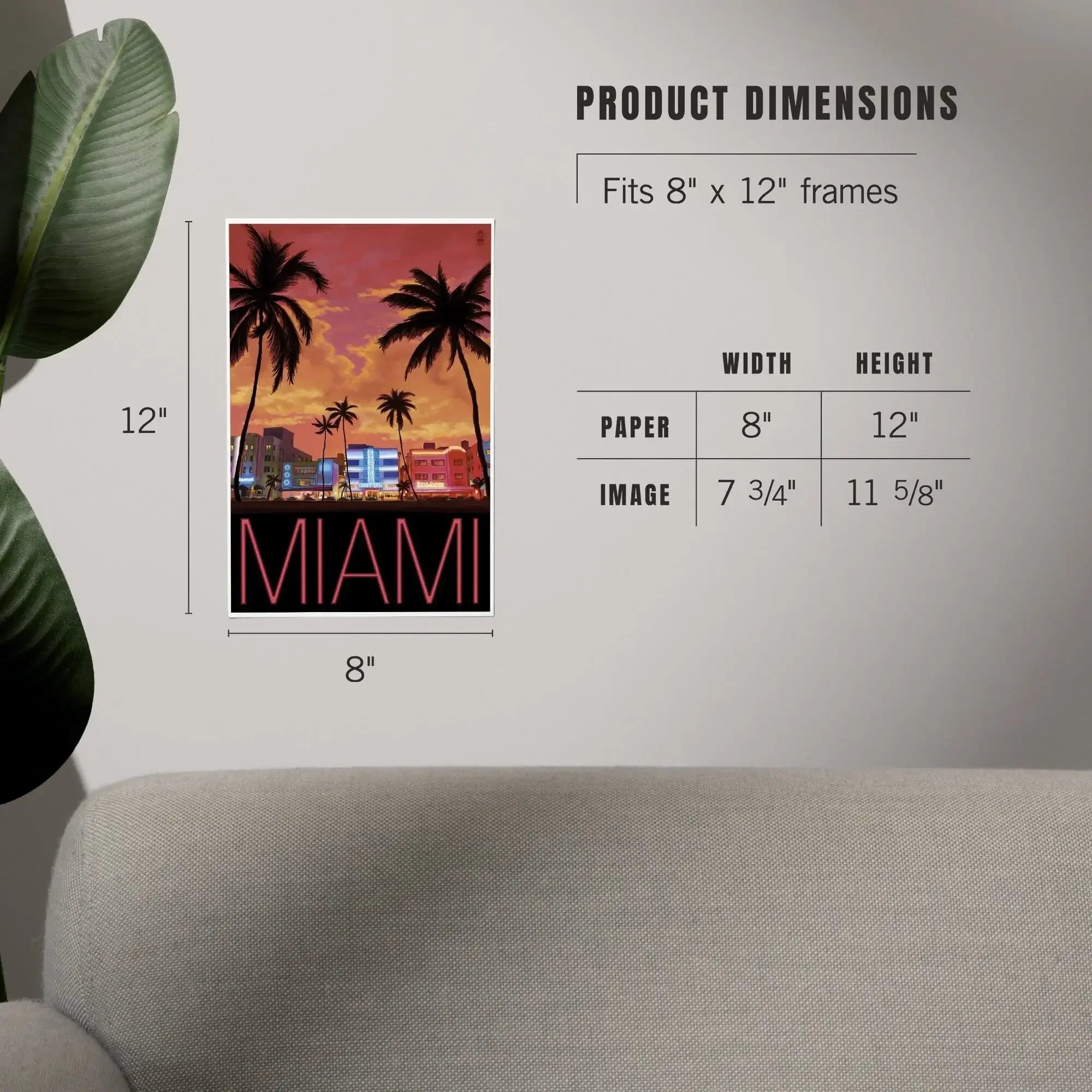 South Beach Miami, Florida, Art & Giclee Prints Art Lantern Press 