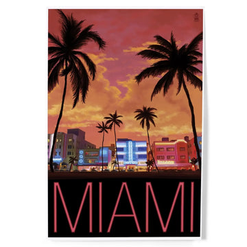 South Beach Miami, Florida, Art & Giclee Prints Art Lantern Press 