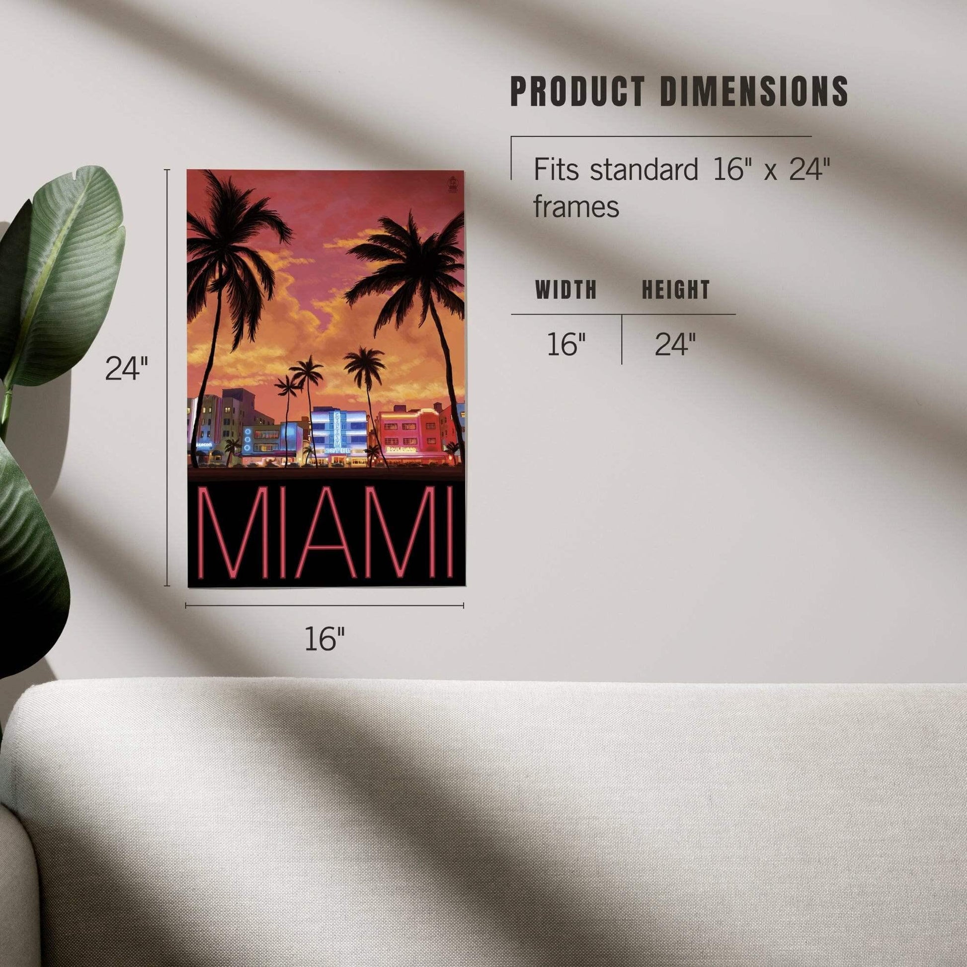 South Beach Miami, Florida, Art & Giclee Prints Art Lantern Press 
