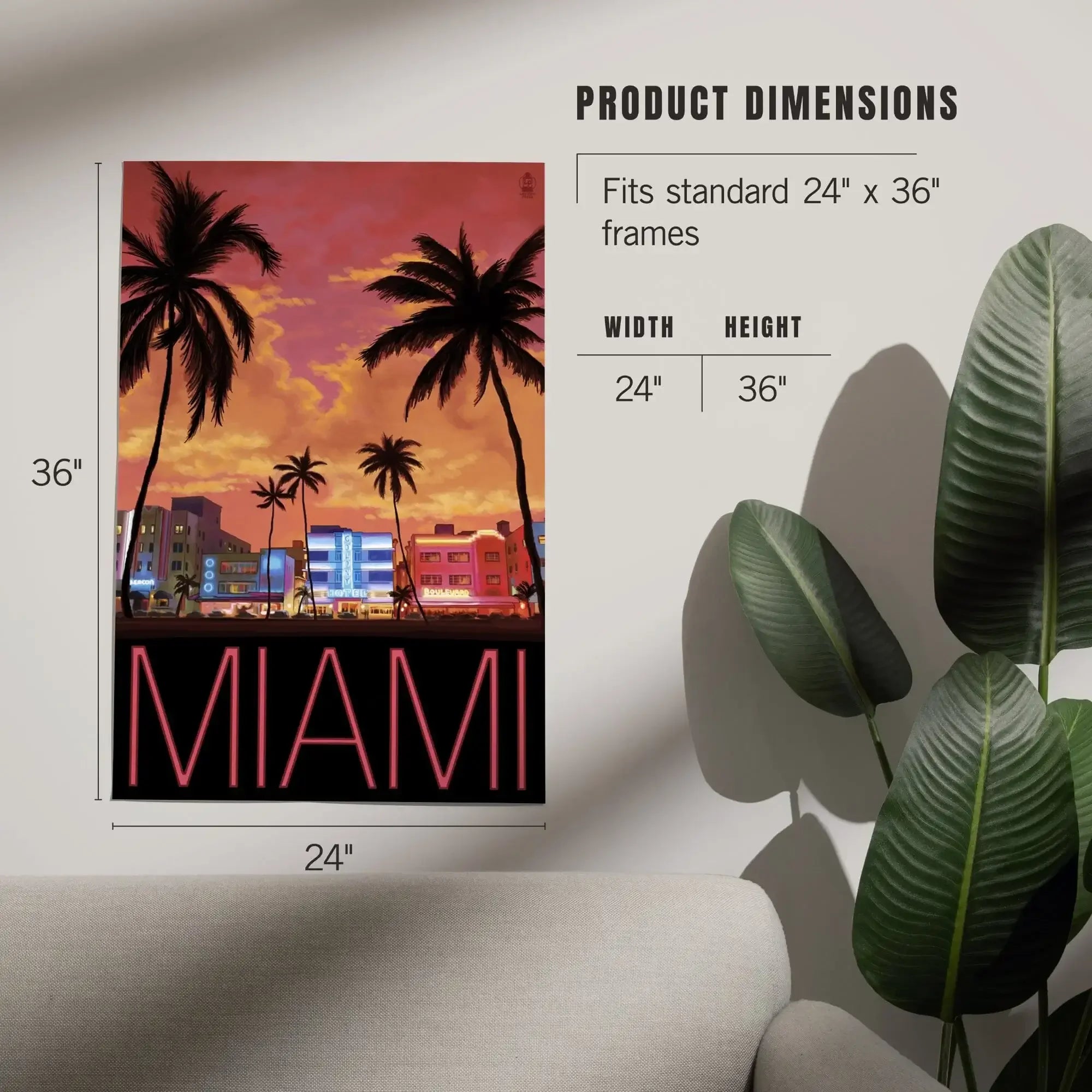South Beach Miami, Florida, Art & Giclee Prints Art Lantern Press 
