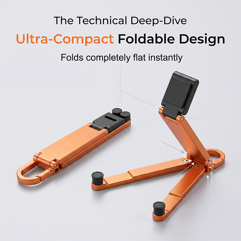 📱 Soporte plegable para teléfono tipo llavero – mini y de aluminio | Un gadget pequeño que hace tu vida más fácil