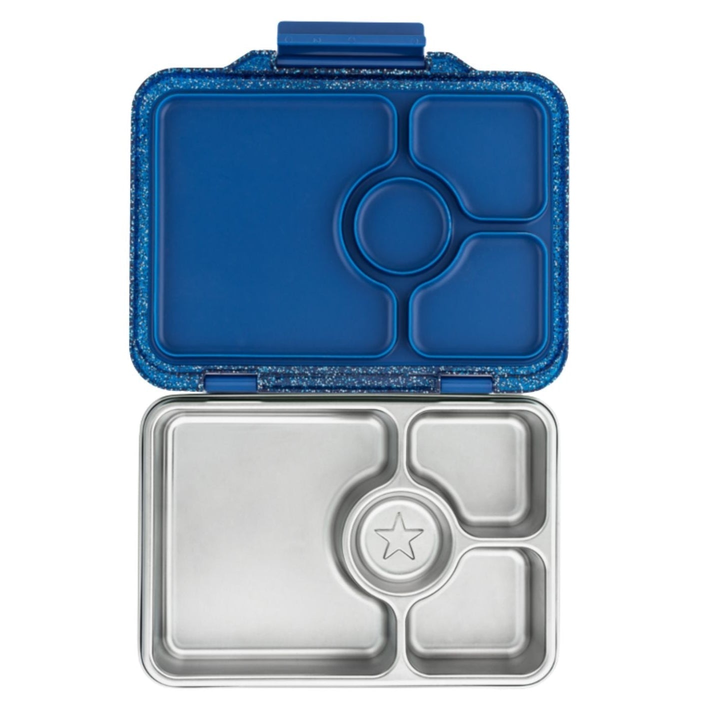 Yumbox Pret Twilight Blue Glitter – stylowy, szczelny lunchbox ze stali nierdzewnej, idealny na codzienne posiłki, kolor: granatowy/brokatowy