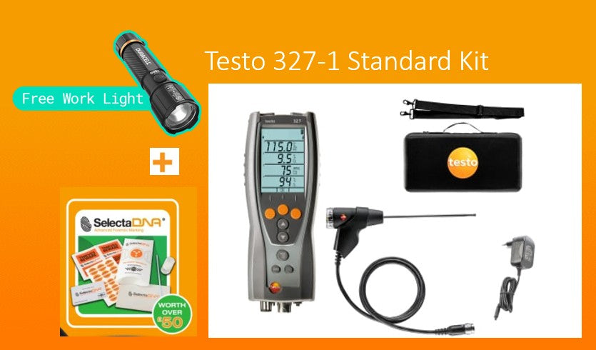 testo 327-1 Flue Gas Analyser Standard Kit with TWO FREE GIFTS