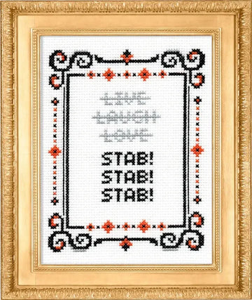 Subversive Cross Stitch – Stab! Stab! Stab! Deluxe Cross Stitch Kit - Pisgah Needleworks
