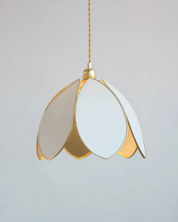 Suspension Fleur simple - Écru et intérieur doré - Silly & Billy