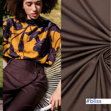 *PACK RETALES* Viscosa twill soft marrón oscuro 150x50 +64 cm