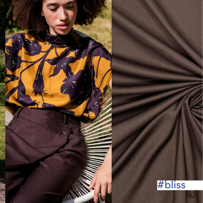 *PACK RETALES* Viscosa twill soft marrón oscuro 150x50 +64 cm