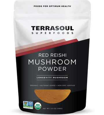 Terrasoul Organic Reishi Mushroom Powder 4:1 Extract 5.5 oz pouch