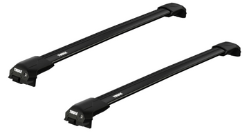 Black Thule WingBar Edge roof rail rack for the HYUNDAI Terracan 5-dr SUV, 2001 - 2007 with raised roof rails