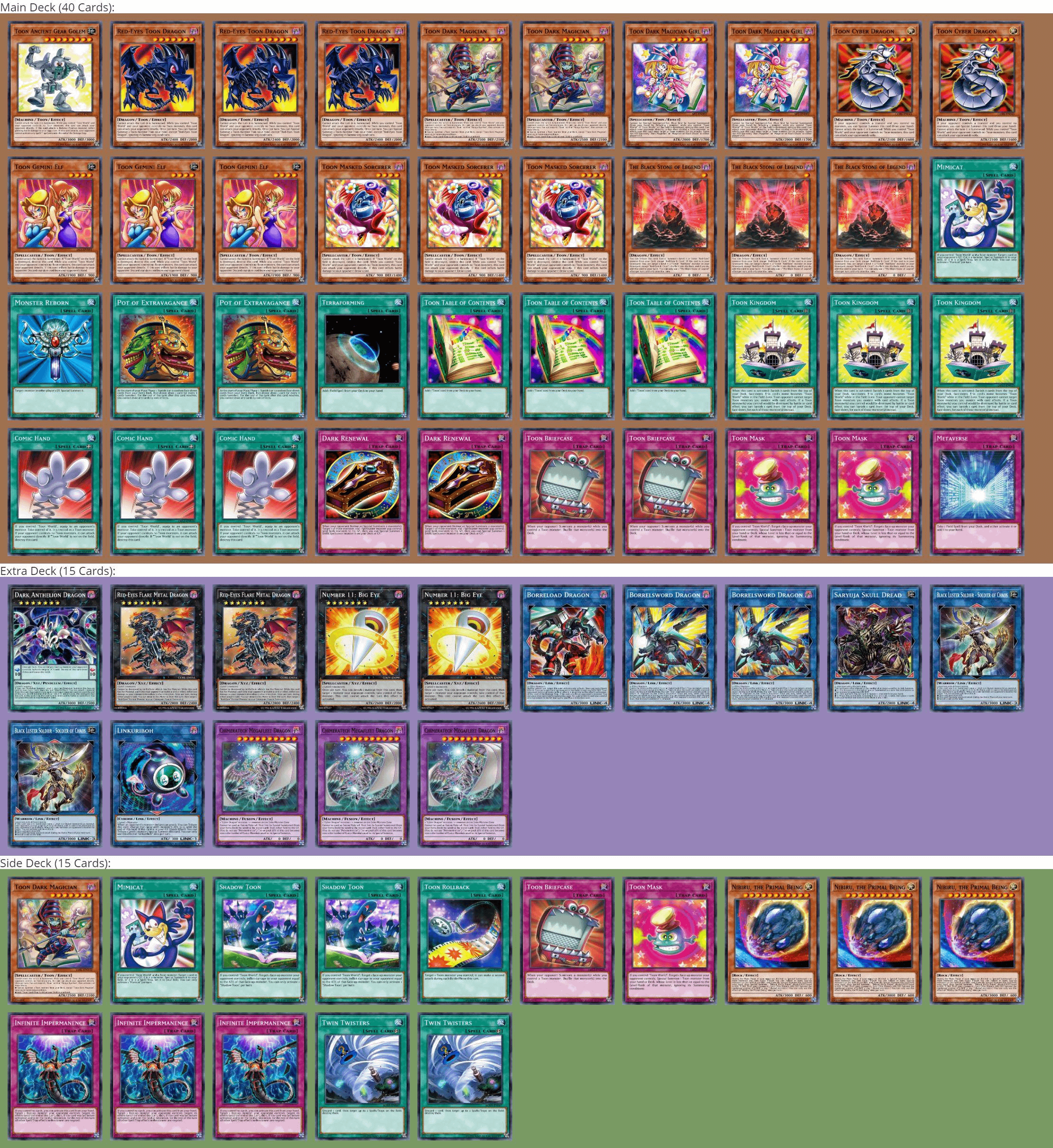 list of all toon cards yugioh Toon deck for casual online play : r/yugioh
