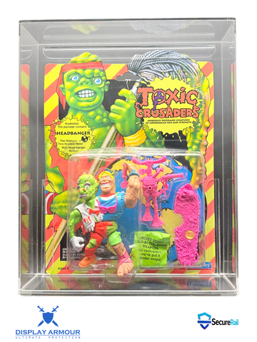 Toxic Crusaders mint on card figure front view in acrylic display case.