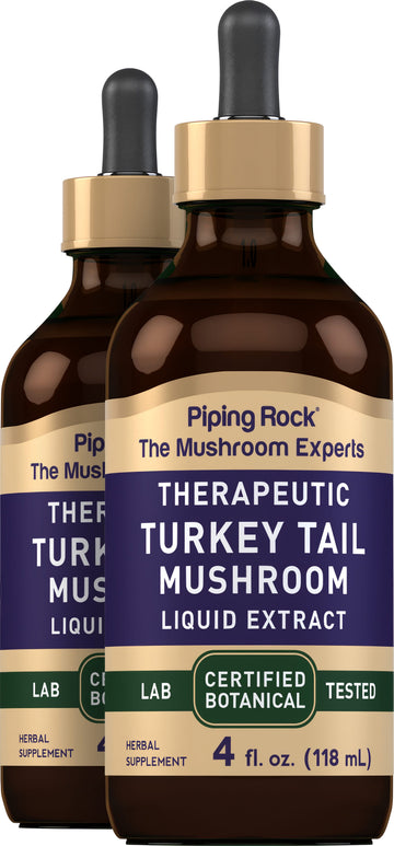 Turkey Tail Mushroom Liquid Extract, 4 fl oz (118 mL) Dropper Bottle, 2  Dropper Bottles