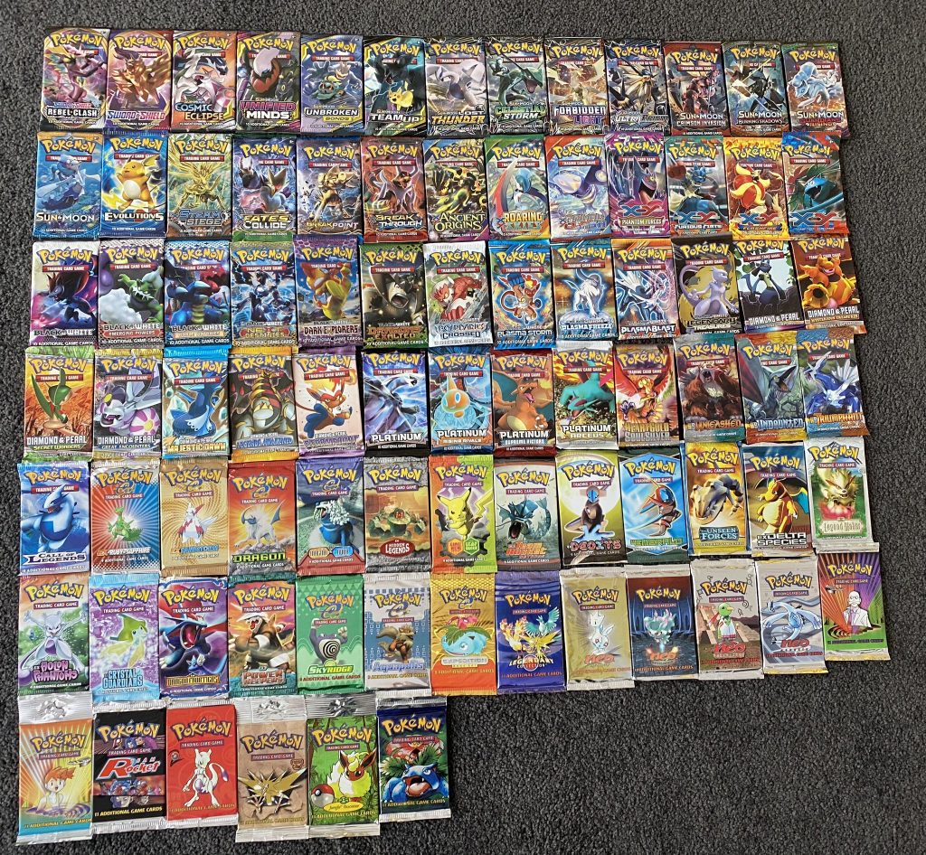 Pokémon YouTuber opens booster from every English TCG release