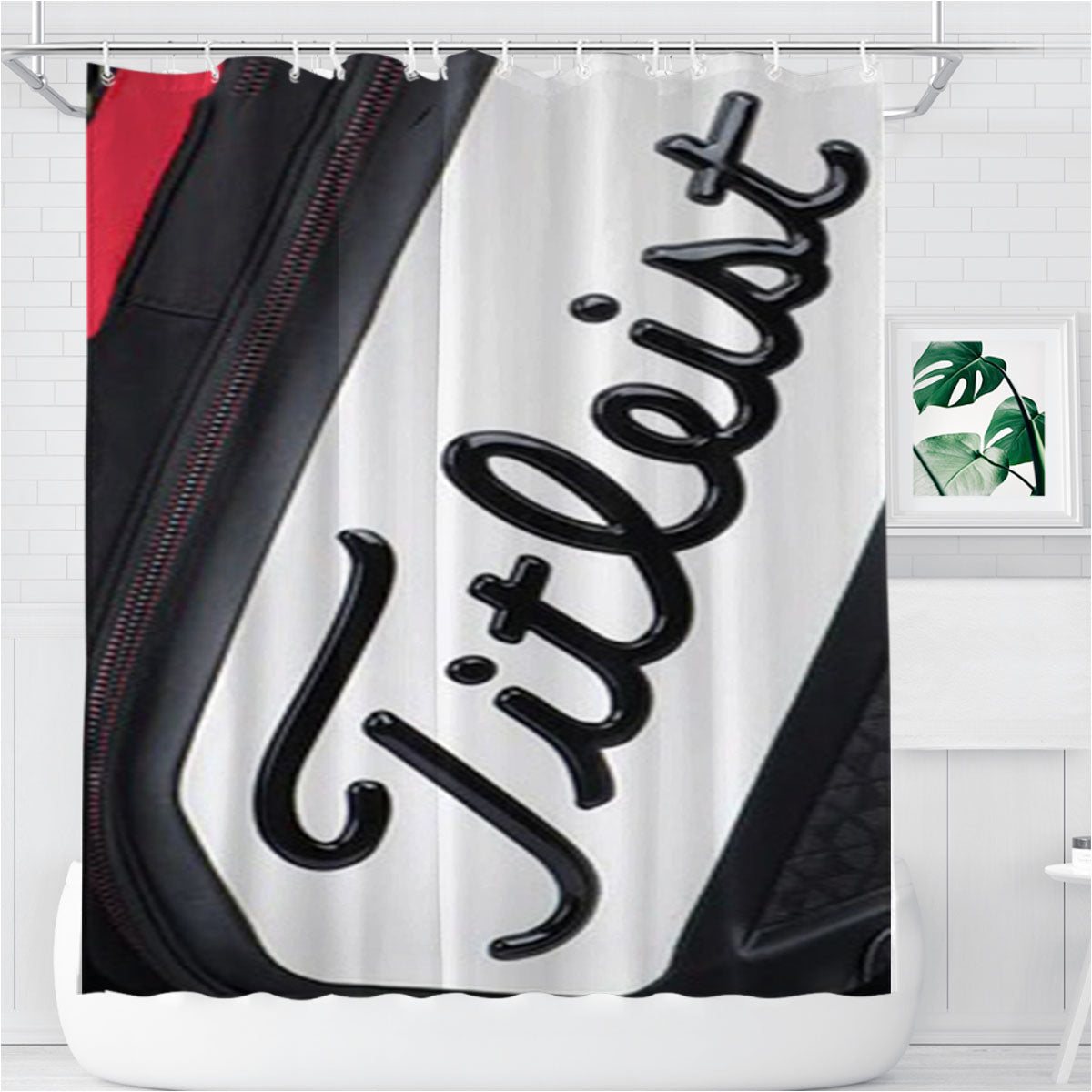 Titleist Bags Golf Logo Bathroom Shower Curtain Fabric Waterproof | 66 X 72 Inch