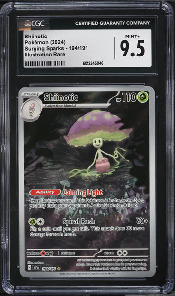 2024 Pokemon SV Surging Sparks Illustration Rare Shiinotic #194 CGC 9.5  MINT+