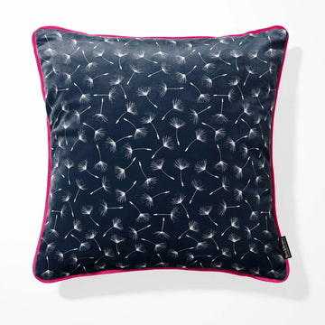 Dandelion Clock Navy Velvet Cushion