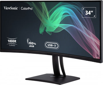 VIEWSONIC VP3481A 34inch 3440x1440 21:9 SuperClear VA Curve monitor hardware calibration 100 sRGB 2xHDMI DP USB type C & USB